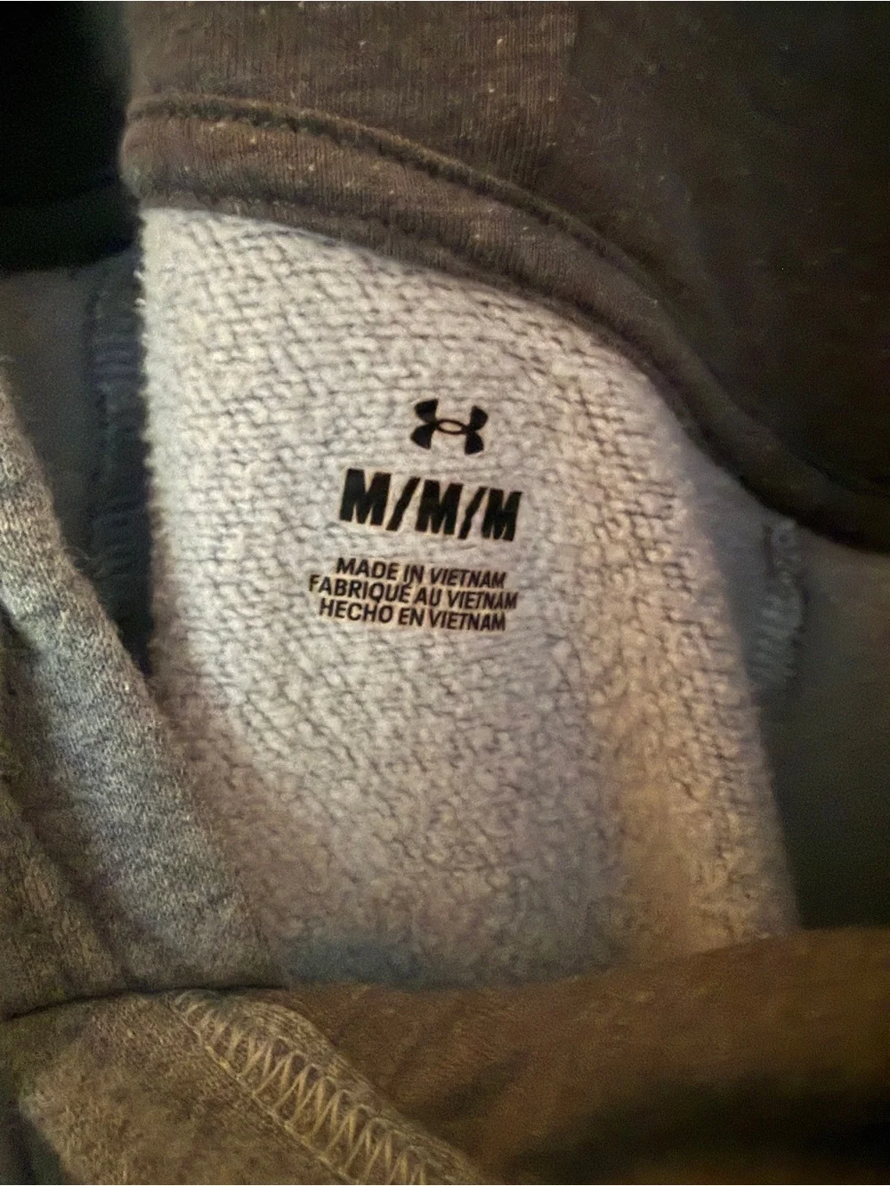 Under Armour Heather Gray Pullover Hoodie with Logo - Picture 3 of 3